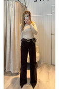 KAHVE WİDE LEG JEAN