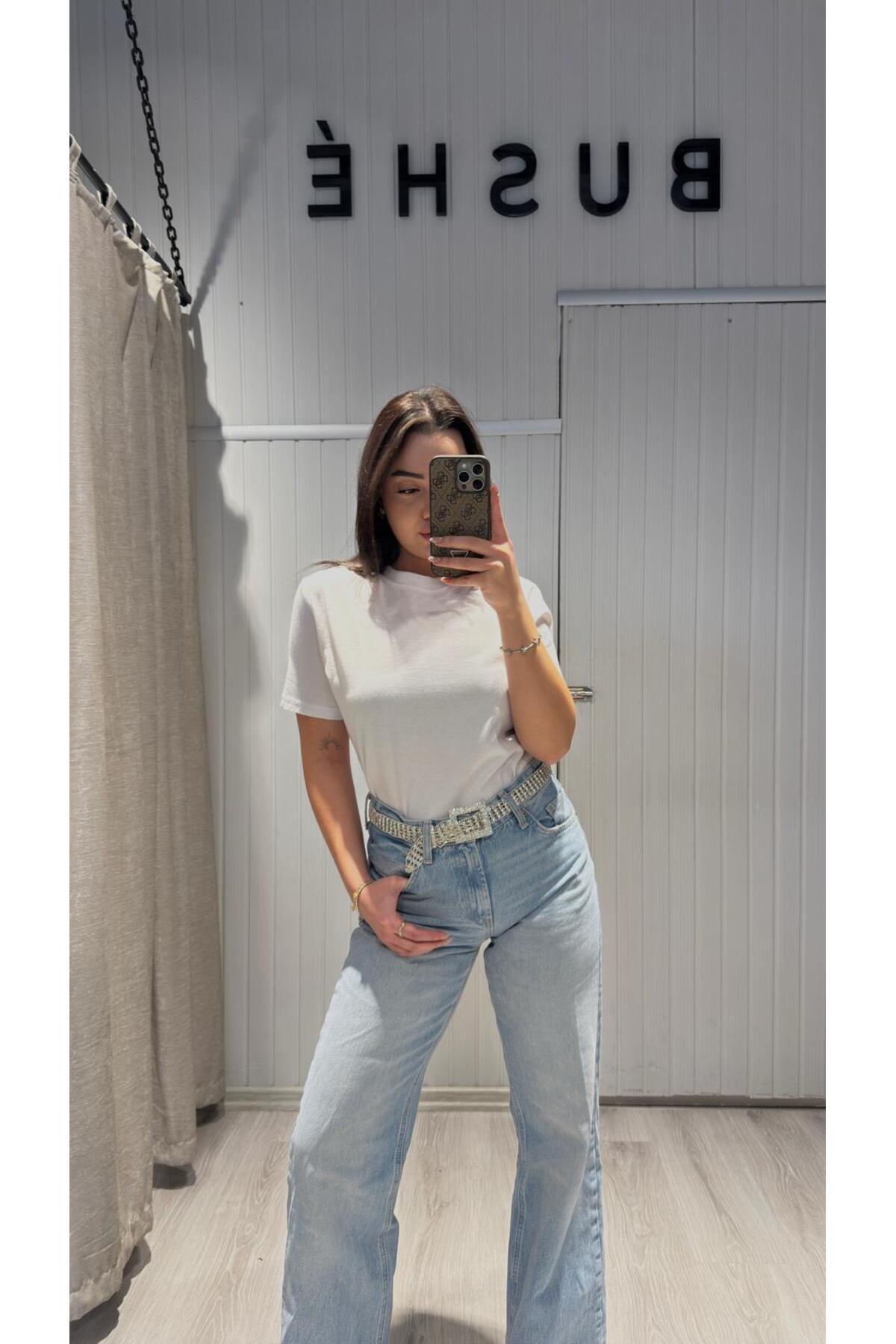 BUZ MAVİSİ YÜKSEK BEL JEANS