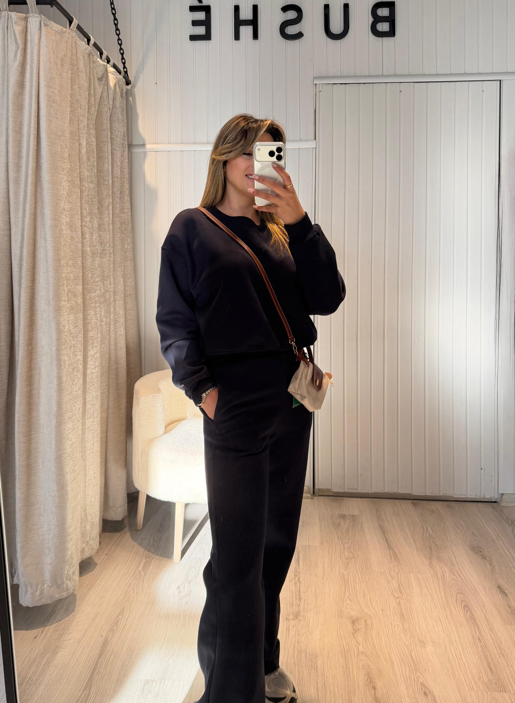 SIFIR YAKA EŞOFMAN TAKIMI SİYAH