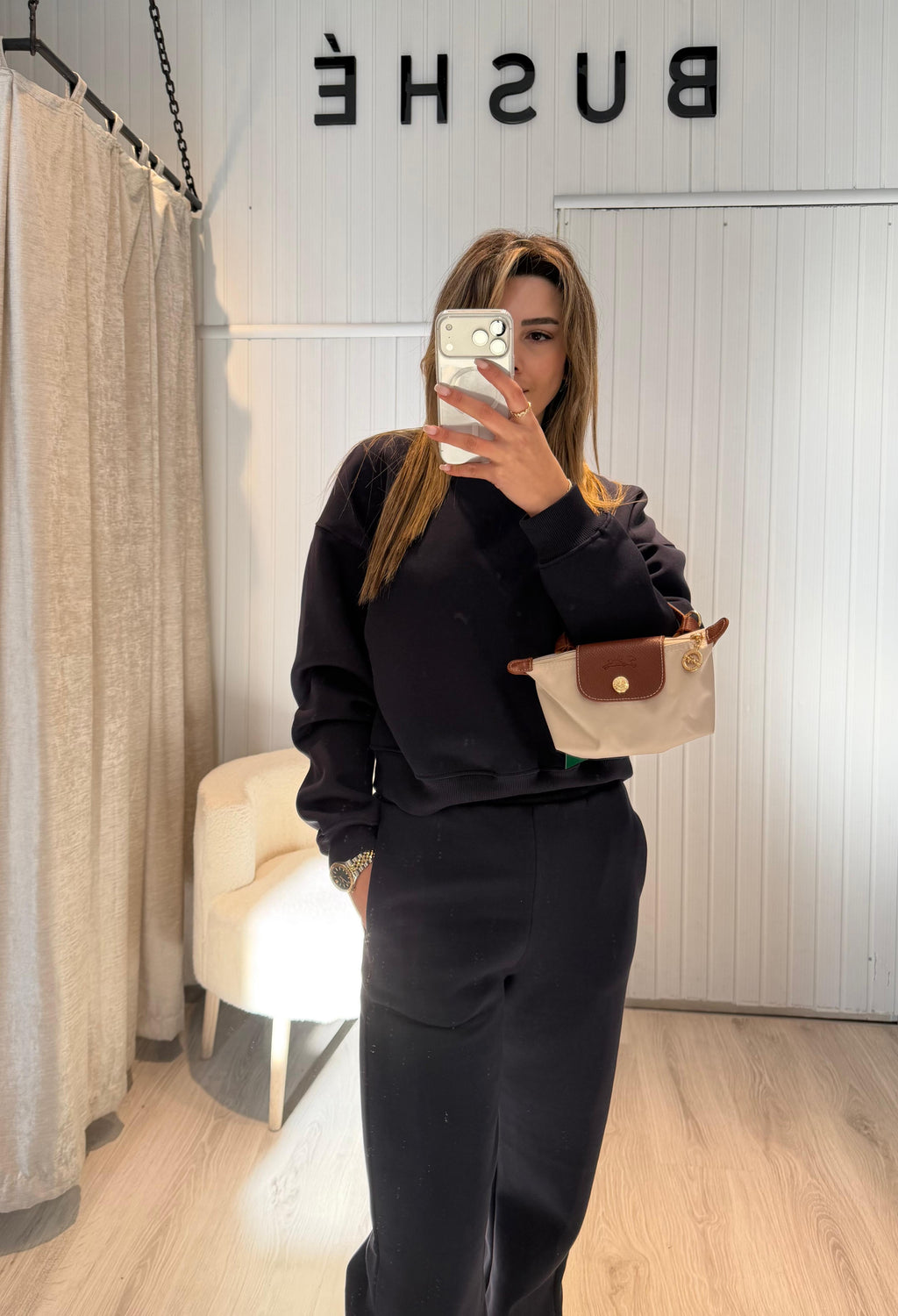 SIFIR YAKA EŞOFMAN TAKIMI SİYAH