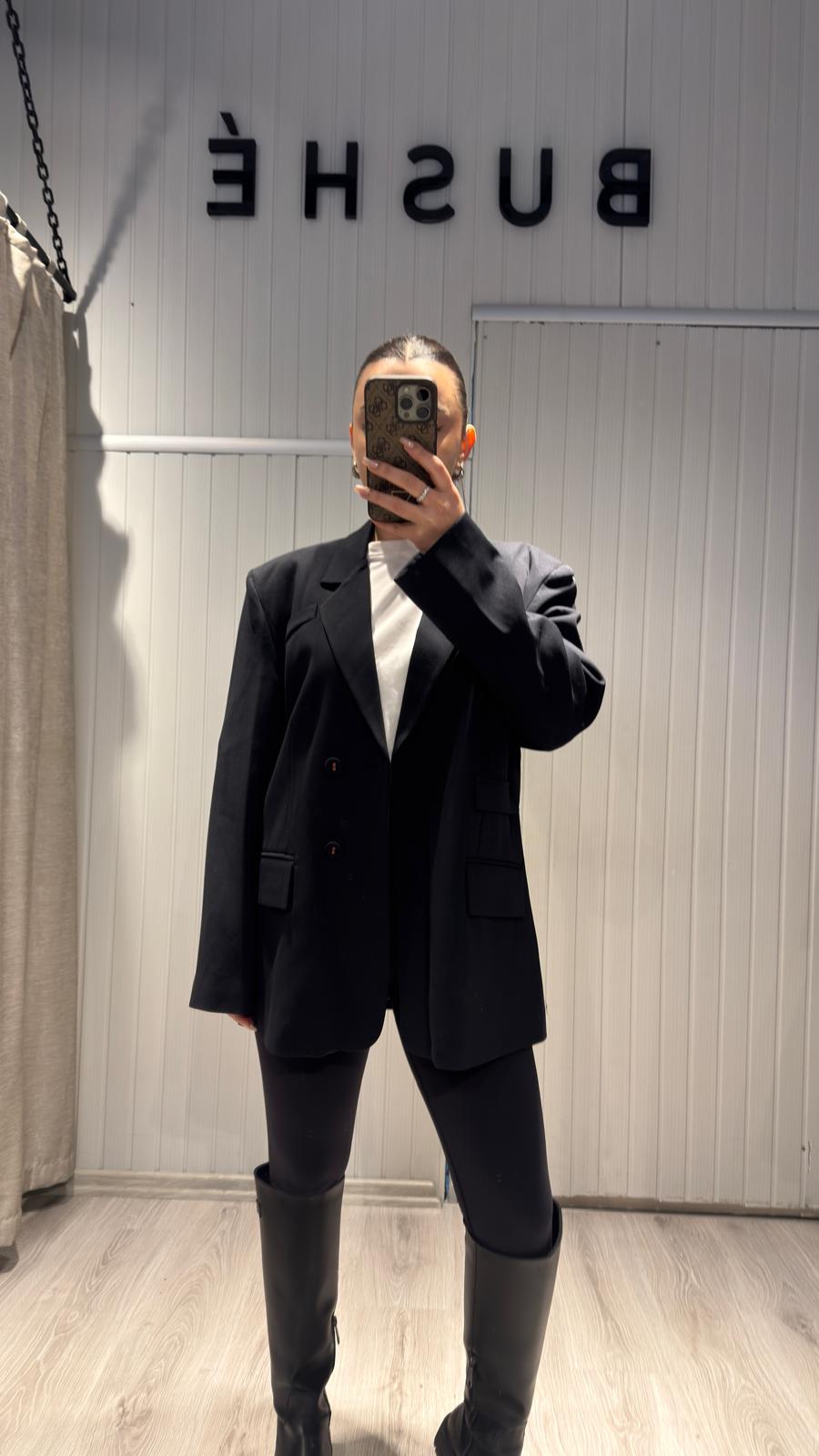 LACİVERT BLAZER CEKET OVERSİZE