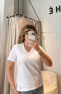 V YAKA BEYAZ TSHRT PREMİUM