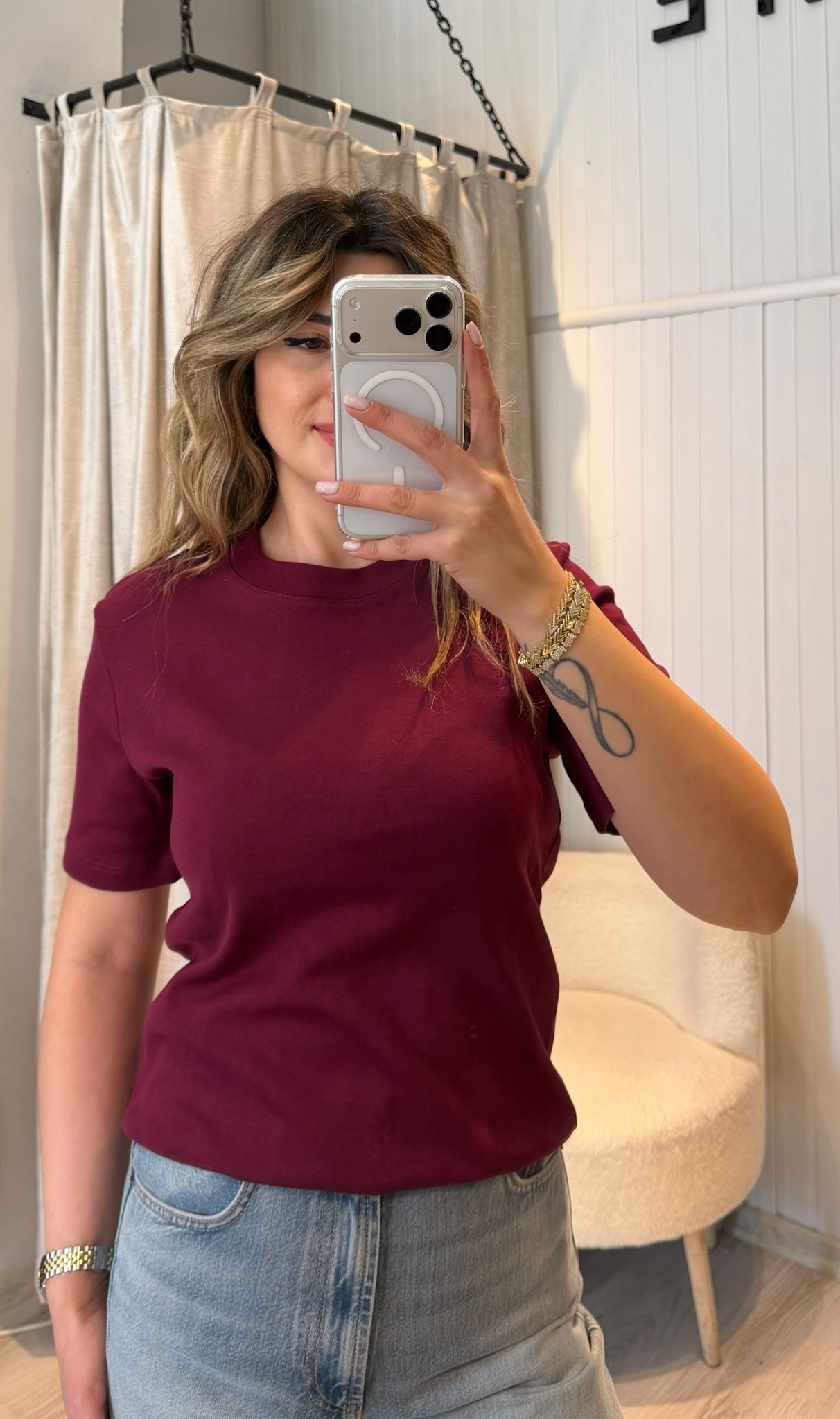 SIFIR YAKA BORDO PREMİUM TSHİRT