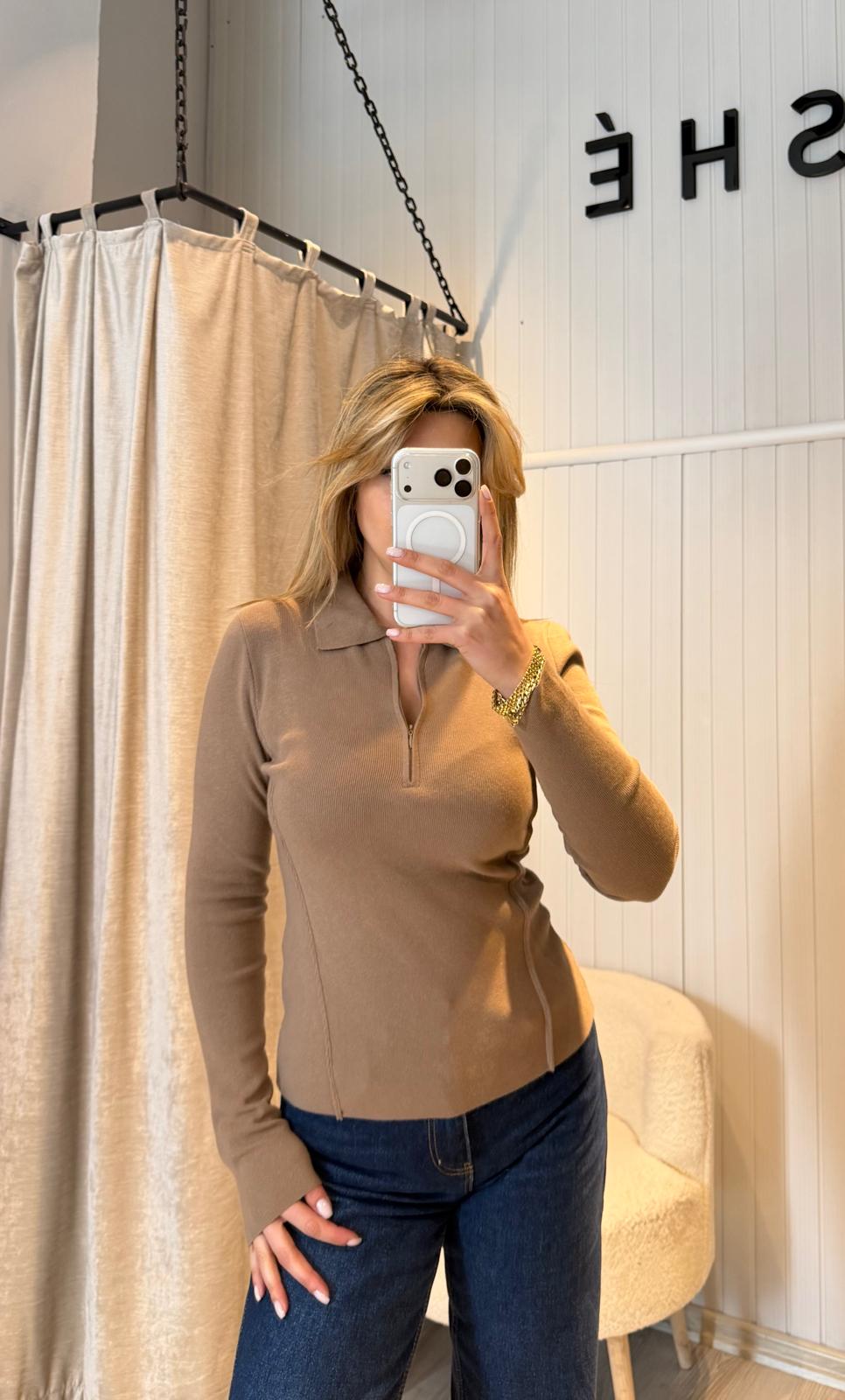 KAŞMİR KARIŞIMLI POLO YAKA TRİKO