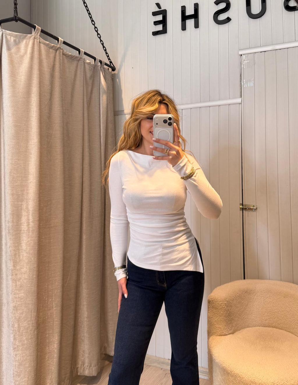 ASİMETRİK UZUN KOL BLUZ