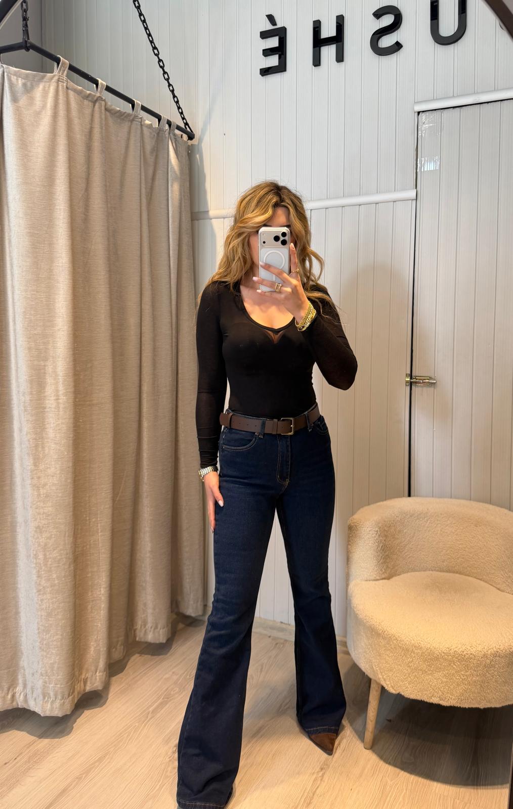 TRANSPARAN V YAKA BLUZ