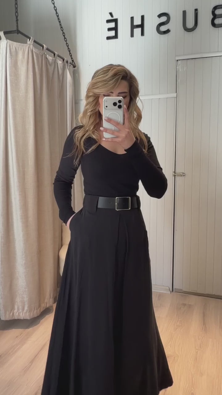 SİYAH UZUN ETEK