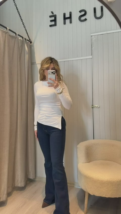 ASİMETRİK UZUN KOL BLUZ