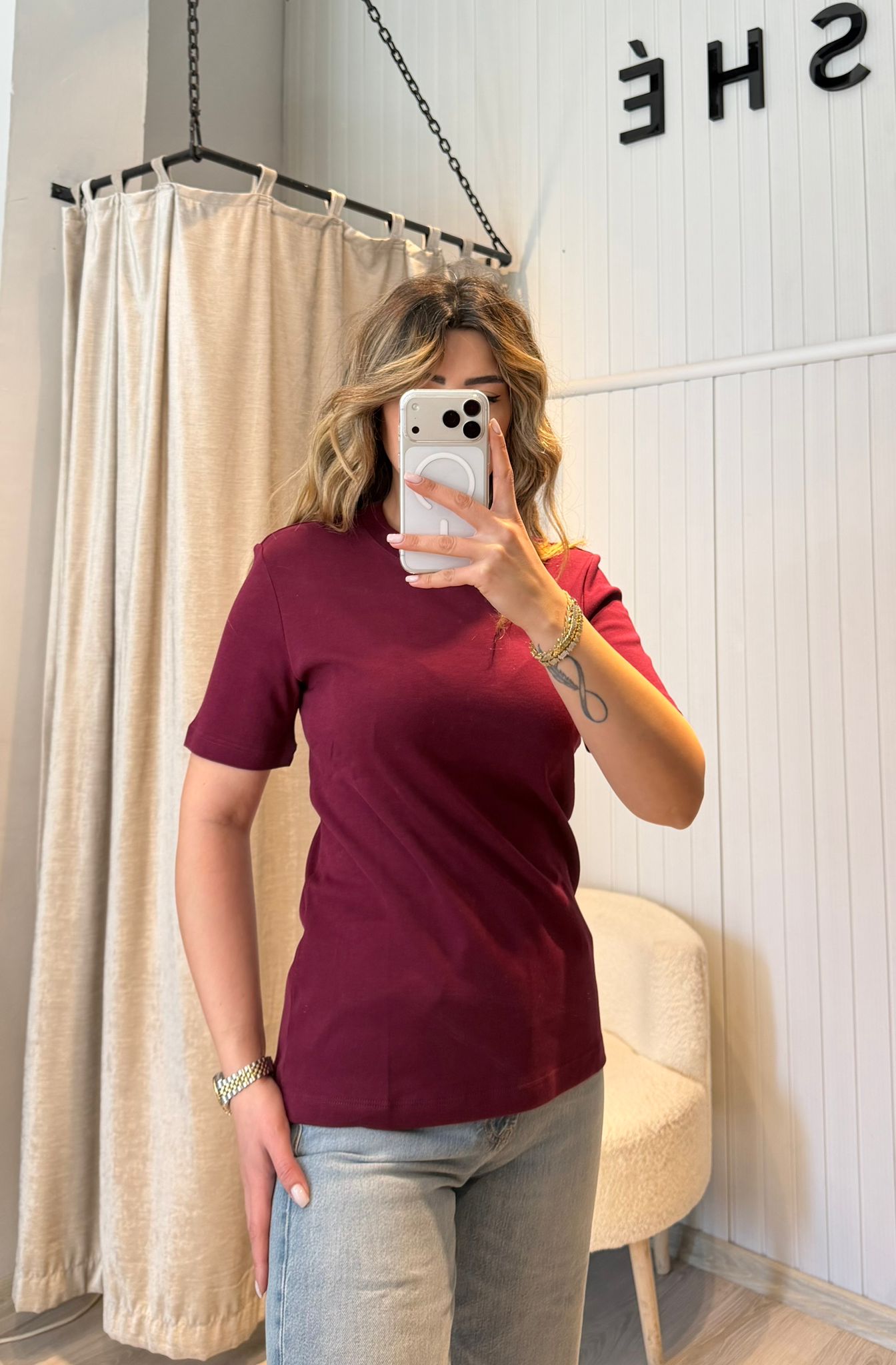 SIFIR YAKA BORDO PREMİUM TSHİRT - 2